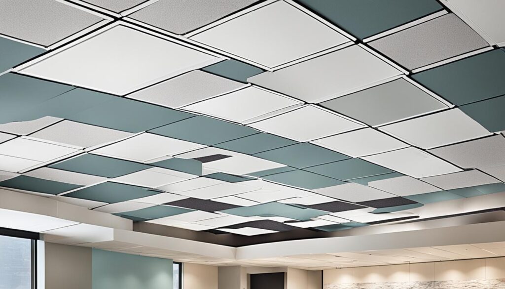 Acoustic ceiling composition elements