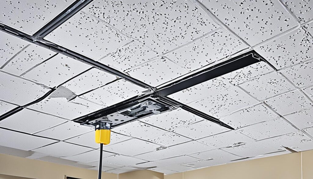 Repairing acoustic ceiling tile guide